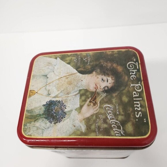 Vintage Coca Cola Tin Can The Palms Victorian Ladies Metal Collectible Container - Picture 4 of 11